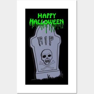 Happy Halloween RIP - Green Posters and Art